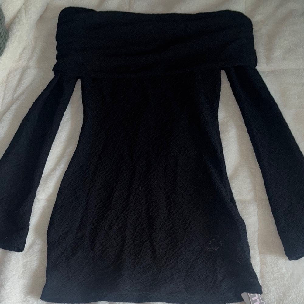 Elegant Black Off-Shoulder Sweater